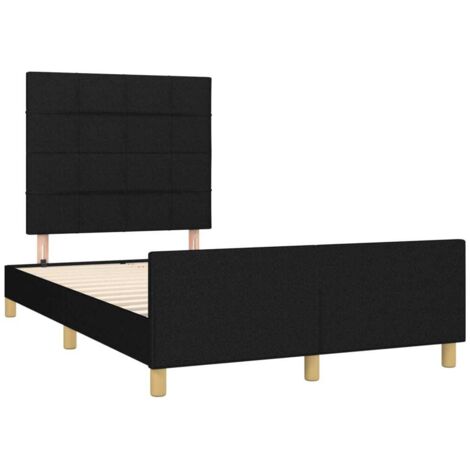 Bettgestell mit schwarzem Kopfteil 120x190 cm Stoff
