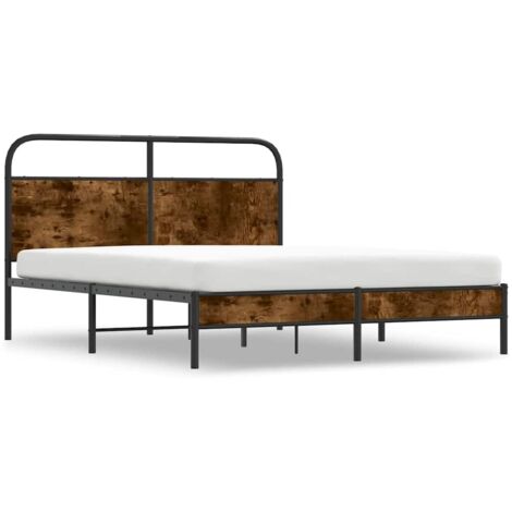 Bettgestell ohne Matratze 160x200 cm Räuchereiche Holzwerkstoff vidaXL