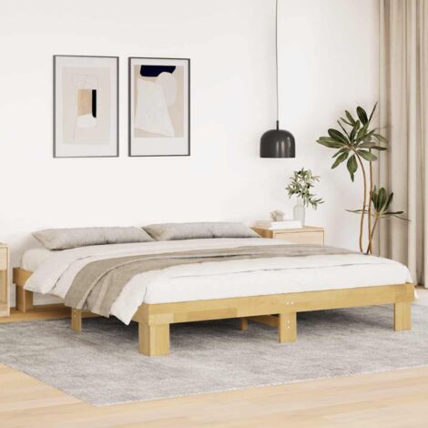 Bettgestell ohne Matratze 180x200 cm Massivholz Eiche vidaXL