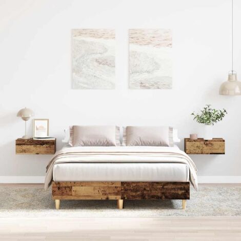Bettgestell ohne Matratze Altholz-Optik 135x190cm Holzwerkstoff vidaXL