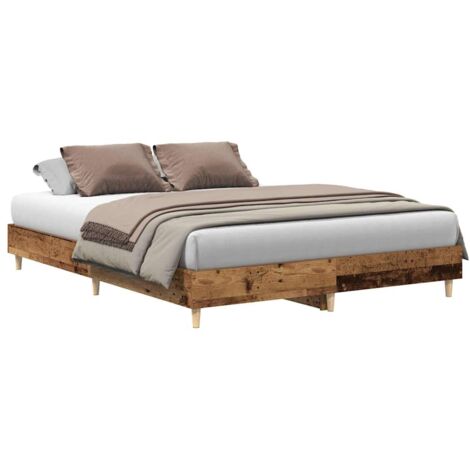 Bettgestell ohne Matratze Altholz-Optik 150x200cm Holzwerkstoff vidaXL