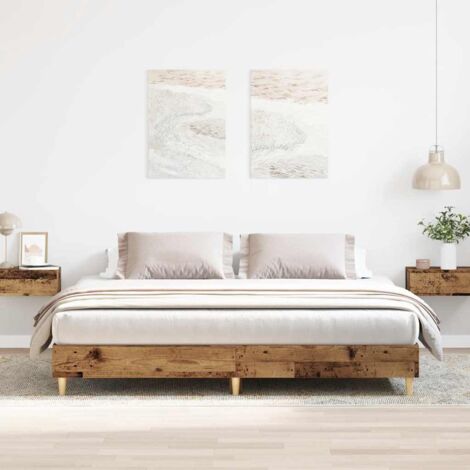 Bettgestell ohne Matratze Altholz-Optik 180x200cm Holzwerkstoff vidaXL482291