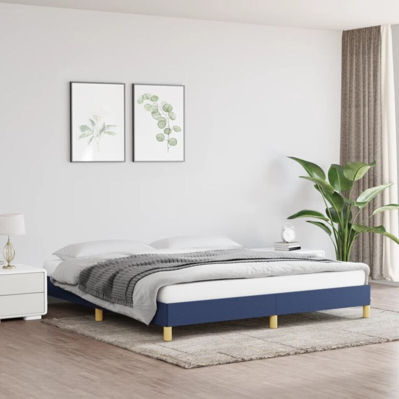 Bettgestell Ohne Matratze Blau 180x200 Cm Stoff Vidaxl