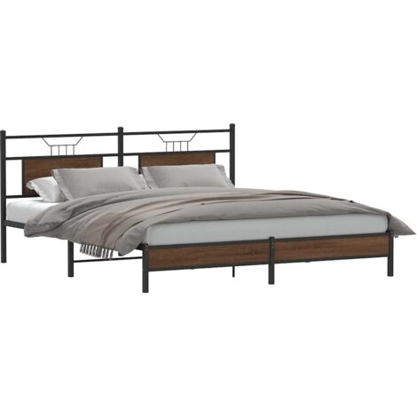 Bettgestell ohne Matratze Braun Eiche 160x200 cm Holzwerkstoff vidaXL