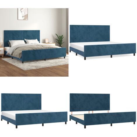 Bettgestell ohne Matratze Dunkelblau 200x200 cm Samt - Samtbettwäsche - Bettestel - Doppelbett - Boxspringbett - Hochbett - Home & Living