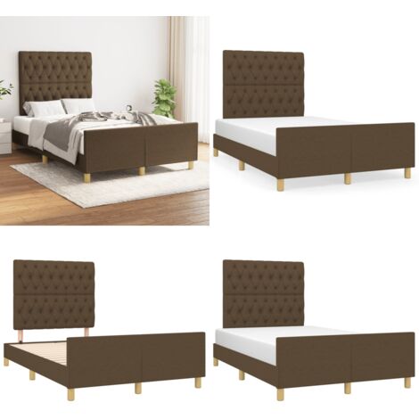 Bettgestell ohne Matratze Dunkelbraun 120x190 cm Stoff - Bettsofa - Doppelbett - Lattenrost - Massivholzbette - Holzbetten - Home & Living