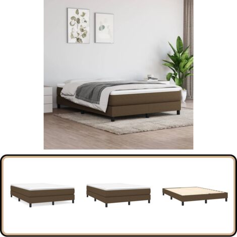 Bettgestell ohne Matratze Dunkelbraun 140x200 cm Stoff - Betten Gestell - Doppelbett - Holzrahmen - Lattenrost - Stoffbettwäsche