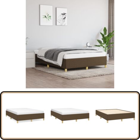 Bettgestell ohne Matratze Dunkelbraun 140x200 cm Stoff - Bettrahmen - Doppelbett - Boxspringbetten - Lattenrost - Holzrahmen