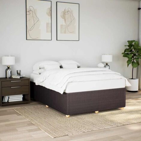 Bettgestell ohne Matratze Dunkelbraun 140x200 cm Stoff vidaXL