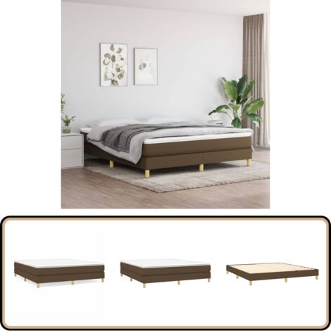Bettgestell ohne Matratze Dunkelbraun 180x200 cm Stoff - Bettes Gestell - Doppelbett - Boxspringbetten - Lattenrost - Holzrahmen