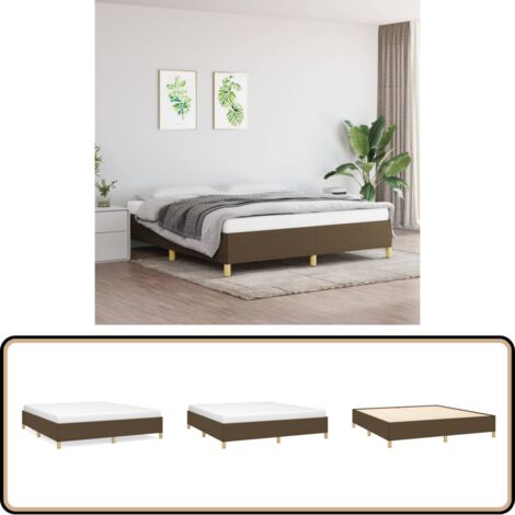 Bettgestell ohne Matratze Dunkelbraun 180x200 cm Stoff - Bettes Gestell - Doppelbett - Boxspringbetten - Lattenrost - Holzrahmen