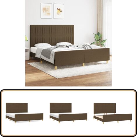 Bettgestell ohne Matratze Dunkelbraun 180x200 cm Stoff - Bettestell - Doppelbett - Boxspringbetten - Lattenrost - Holzrahmen