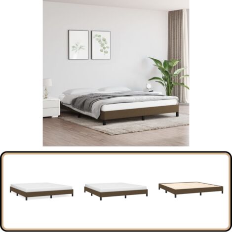 Bettgestell ohne Matratze Dunkelbraun 180x200 cm Stoff - Bettrahmen - Doppelbett - Boxspringbetten - Lattenrost - Holzrahmen