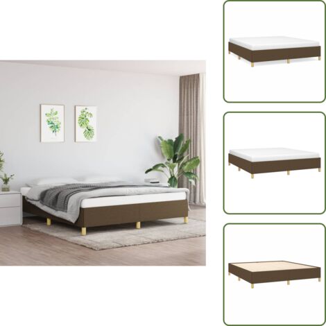 Bettgestell ohne Matratze Dunkelbraun 180x200 cm Stoff - Bettrahmen - Doppelbett - Massivholzbette - Lattenrost - Boxspringbetten