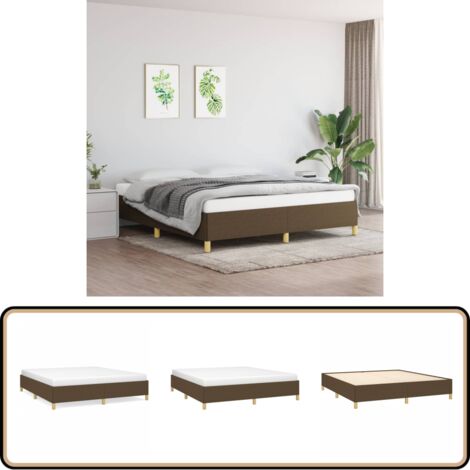 Bettgestell ohne Matratze Dunkelbraun 180x200 cm Stoff - Bettrahmen - Doppelbett - Massivholzbette - Lattenrost - Boxspringbetten
