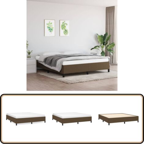 Bettgestell ohne Matratze Dunkelbraun 180x200 cm Stoff - Bettrahmen - Doppelbett - Massivholzbette - Lattenrost - Boxspringbetten