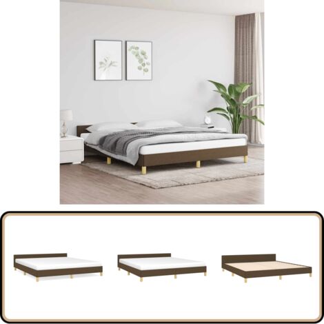 Bettgestell ohne Matratze Dunkelbraun 180x200 cm Stoff - Bettsofa - Doppelbett - Boxspringbetten - Lattenrost - Holzrahmen