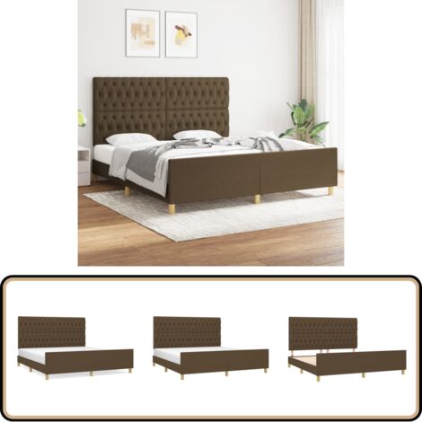 Bettgestell ohne Matratze Dunkelbraun 180x200 cm Stoff - Bettsofa - Doppelbett - Boxspringbetten - Lattenrost - Holzrahmen