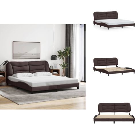 Bettgestell ohne Matratze Dunkelbraun 180x200 cm Stoff - Bettsofa - Doppelbett - Boxspringbetten - Lattenrost - Holzrahmen