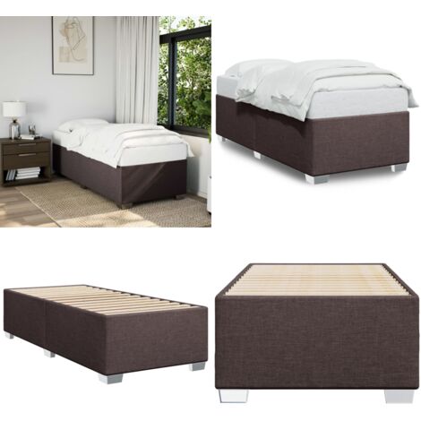 Bettgestell ohne Matratze Dunkelbraun 90x200 cm Stoff - Bettestel - Doppelbett - Holzbettrahmen - Bettkasten - Massivholzbette - Home & Living