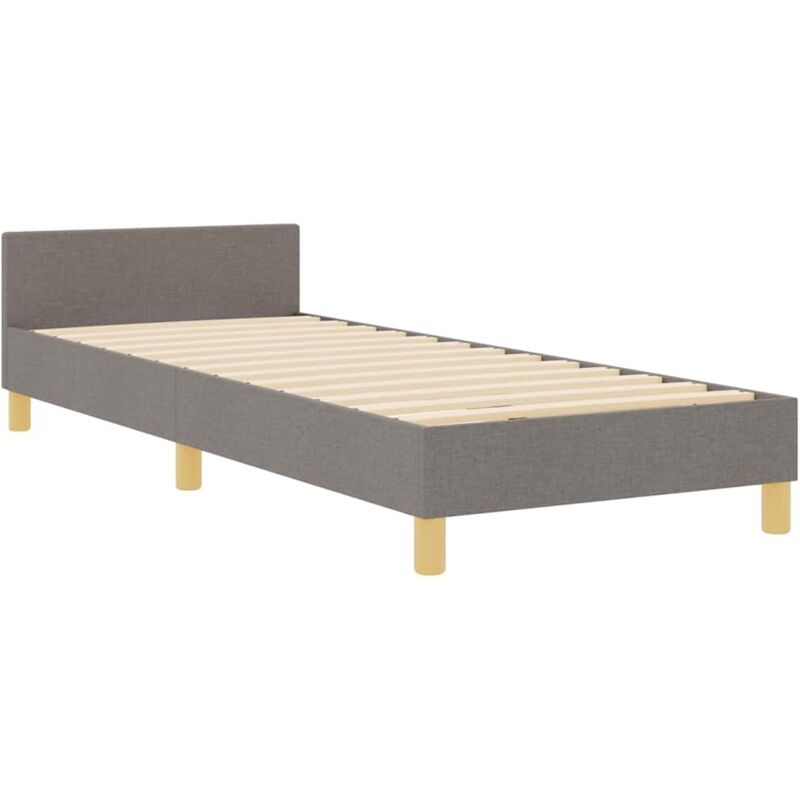 Bettgestell Mit Kopfteil Taupe 80 X 200 Cm Stoff Vidaxl