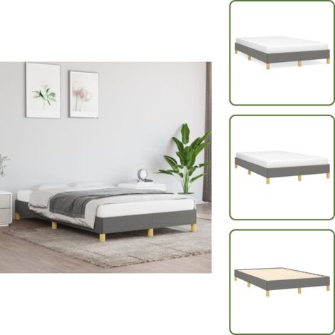 Bettgestell ohne Matratze Dunkelgrau 120x200 cm Stoff - Bettrahmen - Doppelbett - Boxspringbetten - Lattenrost - Schlafzimmermöbel