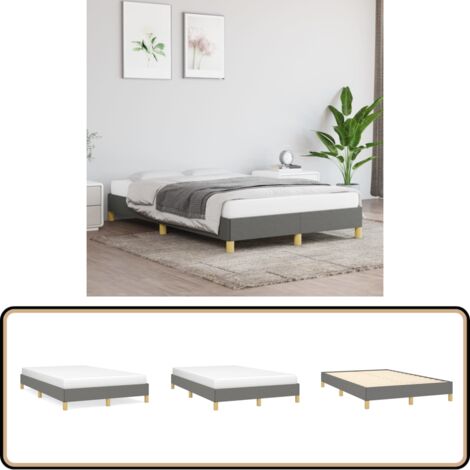 Bettgestell ohne Matratze Dunkelgrau 120x200 cm Stoff - Bettrahmen - Doppelbett - Boxspringbetten - Lattenrost - Schlafzimmermöbel