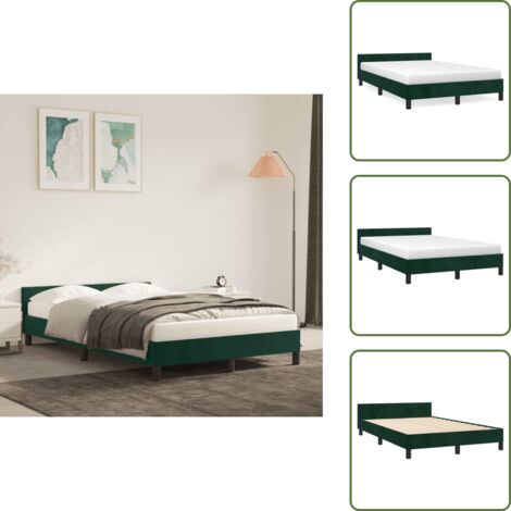 Bettgestell ohne Matratze Dunkelgrün 120x200 cm Samt - Samtbettwäsche - Doppelbett - Boxspringbett - Bettsofa - Lattenrost