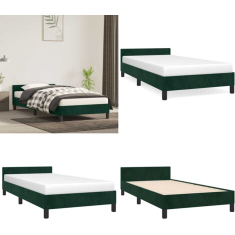 Bettgestell ohne Matratze Dunkelgrün 80x200 cm Samt - Samtbett - Doppelbett - Boxspringbetten - Bettsofa - Lattenrost - Home & Living