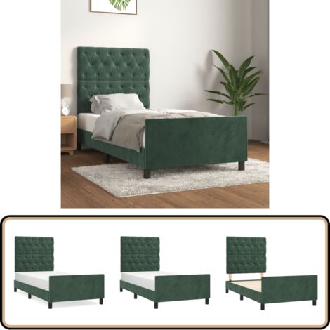 Bettgestell ohne Matratze Dunkelgrün 80x200 cm Samt - Samtbettwäsche - Bettsofa - Boxspringbett - Doppelbett - Einzelbett
