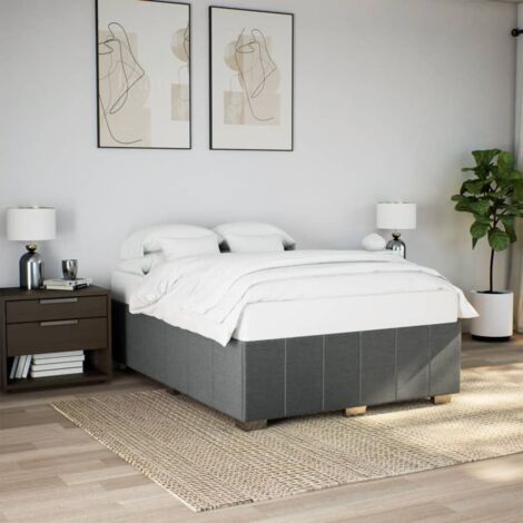 Bettgestell ohne Matratze grau 160x200 cm Stoff