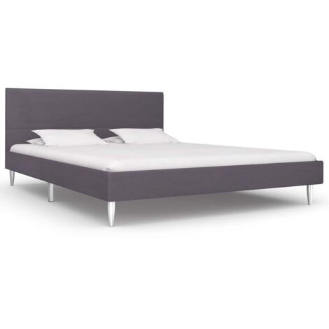 Bettgestell ohne Matratze Grau Stoff 135x190 cm vidaXL