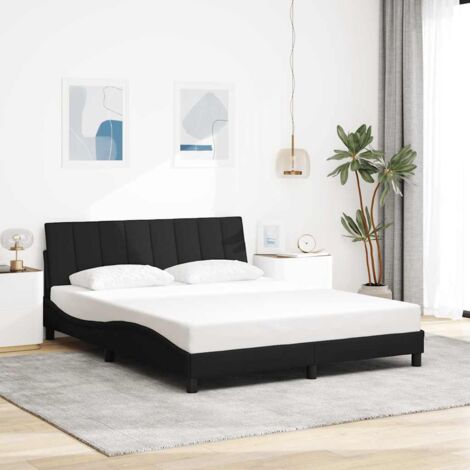 Bettgestell ohne Matratze "Hanko" Schwarz 160x200 cm Stoff vidaXL
