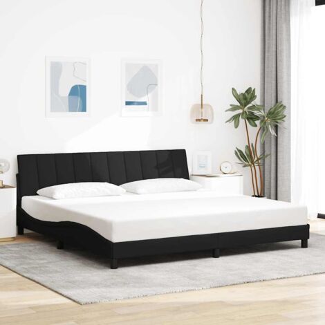 Bettgestell ohne Matratze "Hanko" Schwarz 200x200 cm Stoff vidaXL