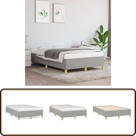 Bettgestell ohne Matratze Hellgrau 120x200 cm Stoff - Bettrahmen - Doppelbett - Boxspringbetten - Lattenrost - Schlafzimmermöbel