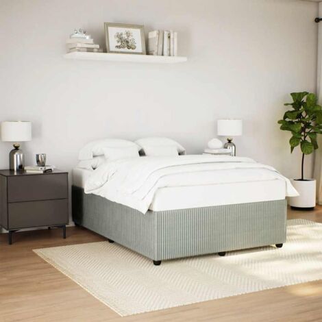 Bettgestell ohne Matratze Hellgrau 140x190 cm Samt vidaXL