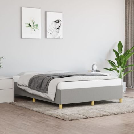 Bettgestell ohne Matratze hellgrau 140x200 cm Stoff