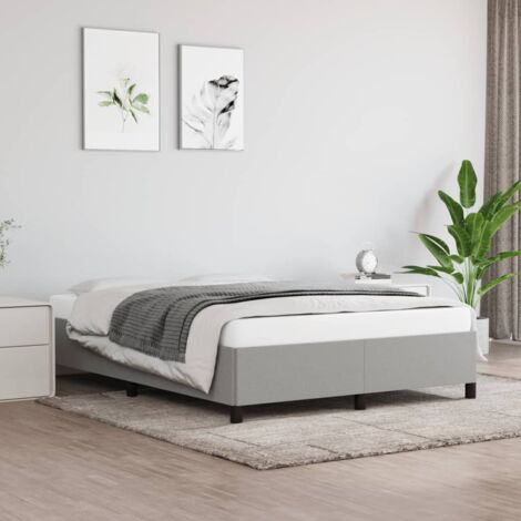 Bettgestell ohne Matratze Hellgrau 140x200 cm Stoff vidaXL