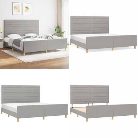 Bettgestell ohne Matratze Hellgrau 180x200 cm Stoff - Bettsofa - Boxspringbetten - Lattenrost - Doppelbett - Einzelbett - Home & Living