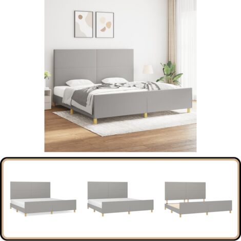 Bettgestell ohne Matratze Hellgrau 200x200 cm Stoff - Bettsofa - Boxspringbetten - Doppelbett - Lattenrost - Schlafzimmermöbel
