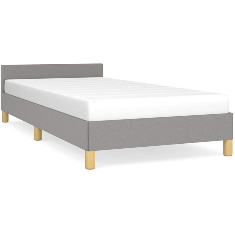 Bettgestell Ohne Matratze Hellgrau 90x190 Cm Stoff Vidaxl