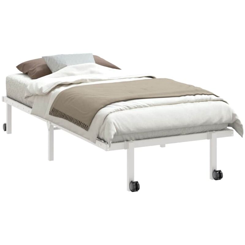 Bettgestell Ohne Matratze Klappbar Weiß 90x200 Cm Stahl Vidaxl 213549