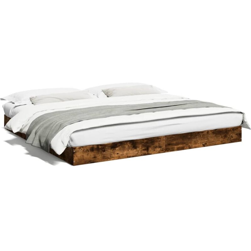 Bettgestell Ohne Matratze Räuchereiche 180x200 Cm Holzwerkstoff Vidaxl