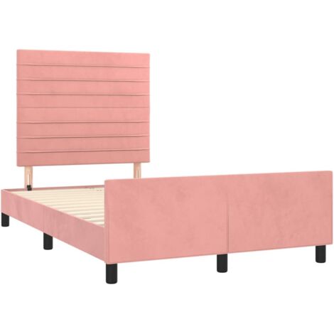 Bettgestell ohne Matratze Rosa 120x190 cm Samt vidaXL