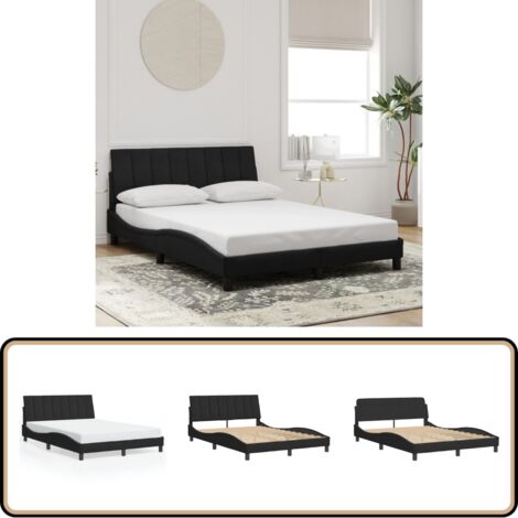 Bettgestell ohne Matratze Schwarz 120x200 cm Samt - Bettsofa - Samtbettwäsche - Doppelbett - Boxspringbett - Lattenrost