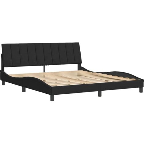 Bettgestell ohne Matratze Schwarz 180x200 cm Samt vidaXL607322