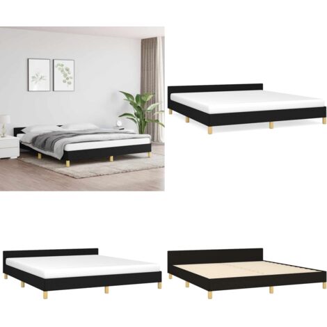 Bettgestell ohne Matratze Schwarz 180x200 cm Stoff - Bettsofa - Doppelbett - Boxspringbetten - Lattenrost - Schlafzimmermöbel - Home & Living