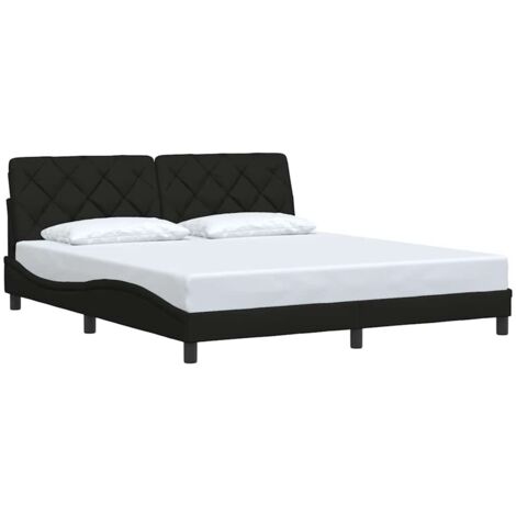 Bettgestell ohne Matratze Schwarz 180x200 cm Stoff vidaXL