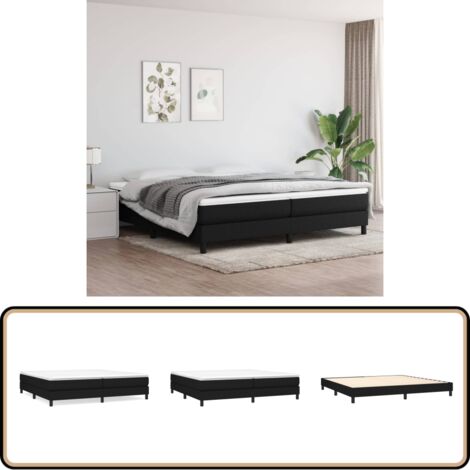 Bettgestell ohne Matratze Schwarz 200x200 cm Stoff - Doppelbett - Boxspringbettwäsche - Lattenrost - Bettsofa - Schwarzes Bett