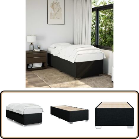 Bettgestell ohne Matratze Schwarz 80x200 cm Stoff - Bettes - Doppelbett - Boxspringbetten - Schlafsofa - Bettwäsche